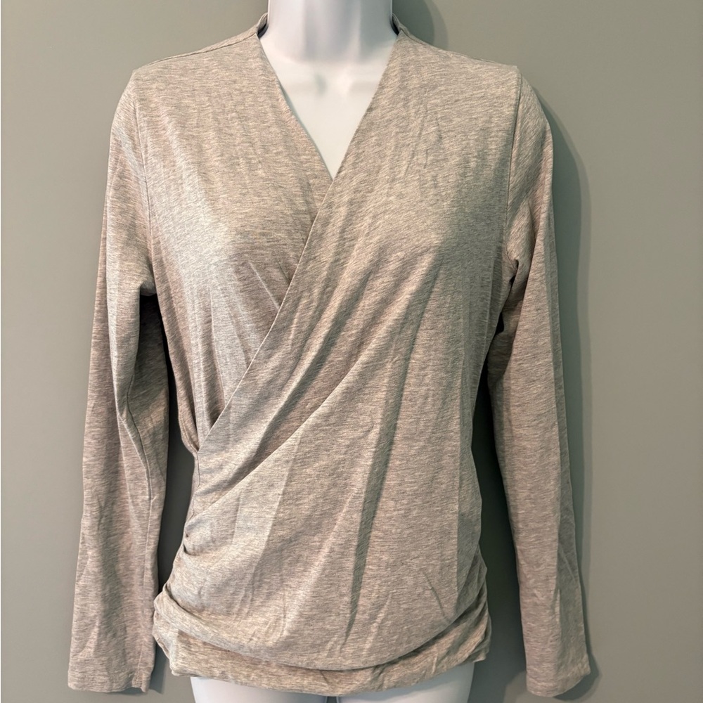 Sundance Light Gray Wrap Blouse